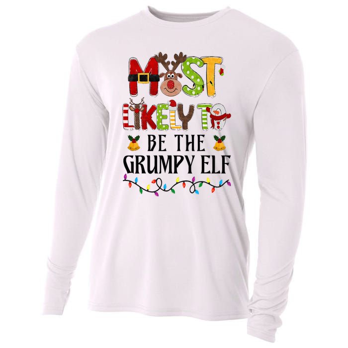 Most Likely To Be The Grumpy Elf Christmas Family Matching Cooling Performance Long Sleeve Crew