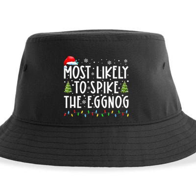 Most Likely To Spike The Eggnog Family Matching Christmas Sustainable Bucket Hat