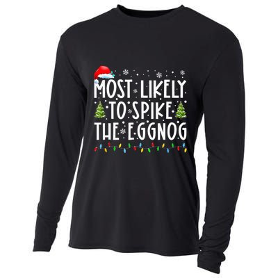 Most Likely To Spike The Eggnog Family Matching Christmas Cooling Performance Long Sleeve Crew