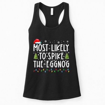 Most Likely To Spike The Eggnog Family Matching Christmas Womens Tank Top