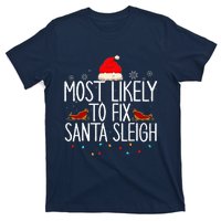 Most Likely To Fix Santa Sleigh On Christmas T-Shirt