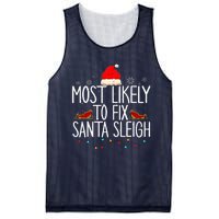 Most Likely To Fix Santa Sleigh On Christmas Mesh Reversible Basketball Jersey Tank