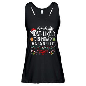 Most Likely To Be Mistaken As An Elf Family Christmas Ladies Essential Flowy Tank