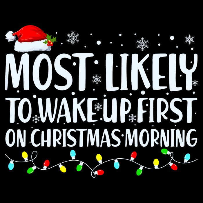 Most Likely To Wake Up First On Christmas Morning Xmas Light 16 in Basic Backpack