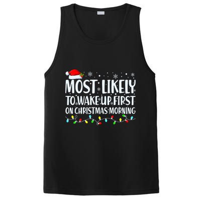 Most Likely To Wake Up First On Christmas Morning Xmas Light PosiCharge Competitor Tank