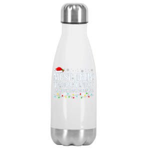 Most Likely To Wake Up First On Christmas Morning Xmas Light Stainless Steel Insulated Water Bottle