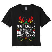 Most Likely To Know All The Christmas Songs Lyrics Matching Women's Crop Top Tee