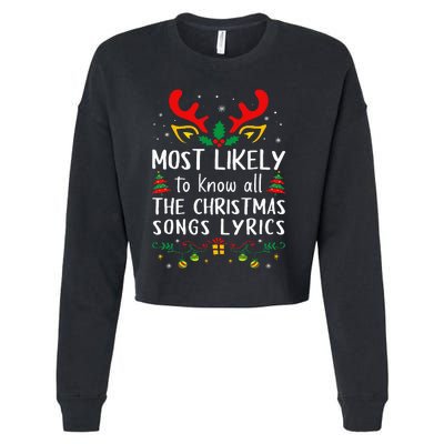 Most Likely To Know All The Christmas Songs Lyrics Matching Cropped Pullover Crew