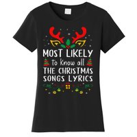 Most Likely To Know All The Christmas Songs Lyrics Matching Women's T-Shirt