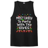 Most Likely To Party With The Elves Christmas Family Funny PosiCharge Competitor Tank