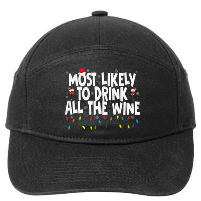 Most Likely To Drink All The Wine Family Matching Christmas 7-Panel Snapback Hat