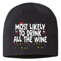 Most Likely To Drink All The Wine Family Matching Christmas Sustainable Beanie