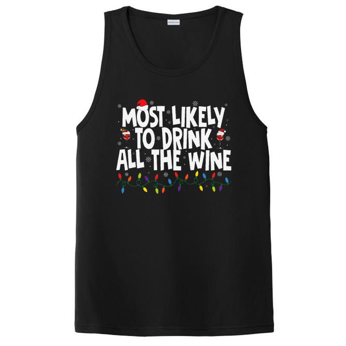 Most Likely To Drink All The Wine Family Matching Christmas PosiCharge Competitor Tank