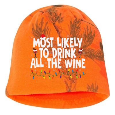 Most Likely To Drink All The Wine Family Matching Christmas Kati - Camo Knit Beanie