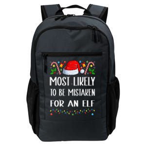 Most Likely To Be Mistaken For An Elf Christmas Pajamas Daily Commute Backpack