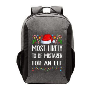 Most Likely To Be Mistaken For An Elf Christmas Pajamas Vector Backpack