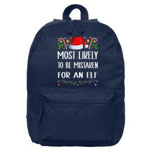 Most Likely To Be Mistaken For An Elf Christmas Pajamas 16 in Basic Backpack