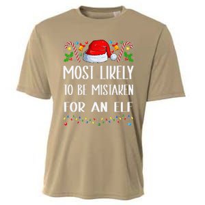 Most Likely To Be Mistaken For An Elf Christmas Pajamas Cooling Performance Crew T-Shirt