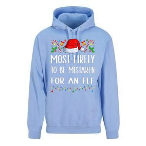 Most Likely To Be Mistaken For An Elf Christmas Pajamas Unisex Surf Hoodie