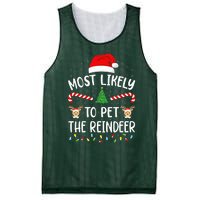 Most Likely To Pet The Reindeer squad family Joke Christmas  Mesh Reversible Basketball Jersey Tank