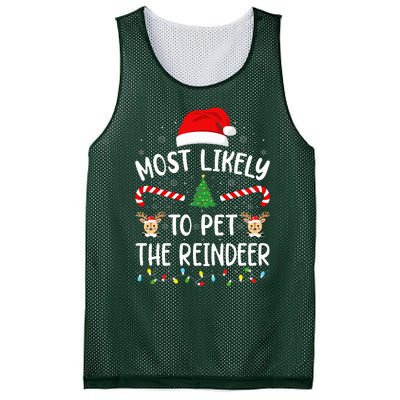 Most Likely To Pet The Reindeer squad family Joke Christmas  Mesh Reversible Basketball Jersey Tank