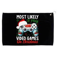 Most Likely To Play Video Games On Christmas  Grommeted Golf Towel