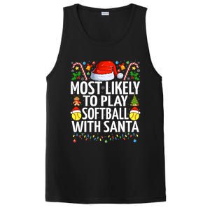 Most Likely To Play Softball With Santa Christmas Softball PosiCharge Competitor Tank