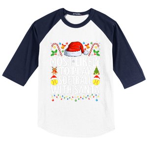 Most Likely To Play Softball With Santa Christmas Softball Baseball Sleeve Shirt