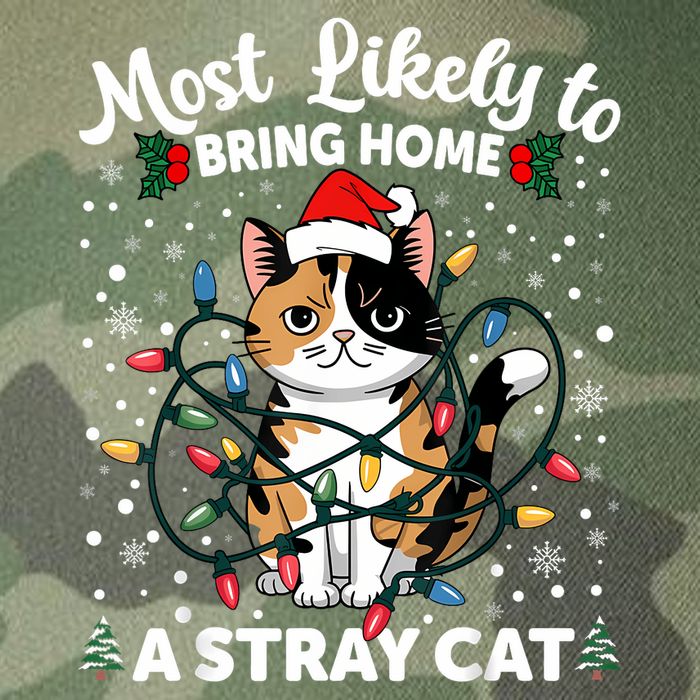 Most Likely To Bring Home A Stray Cat Matching Christmas Legacy Tie Dye Trucker Hat