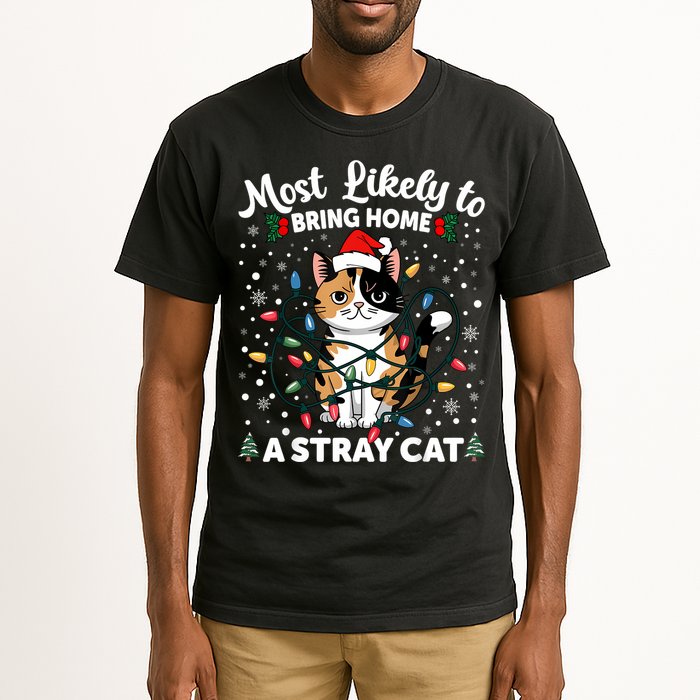 Most Likely To Bring Home A Stray Cat Matching Christmas Tall T-Shirt