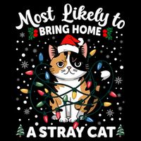 Most Likely To Bring Home A Stray Cat Matching Christmas Impact Tech Backpack