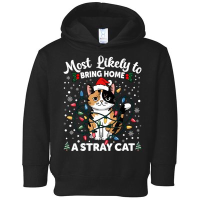 Most Likely To Bring Home A Stray Cat Matching Christmas Toddler Hoodie