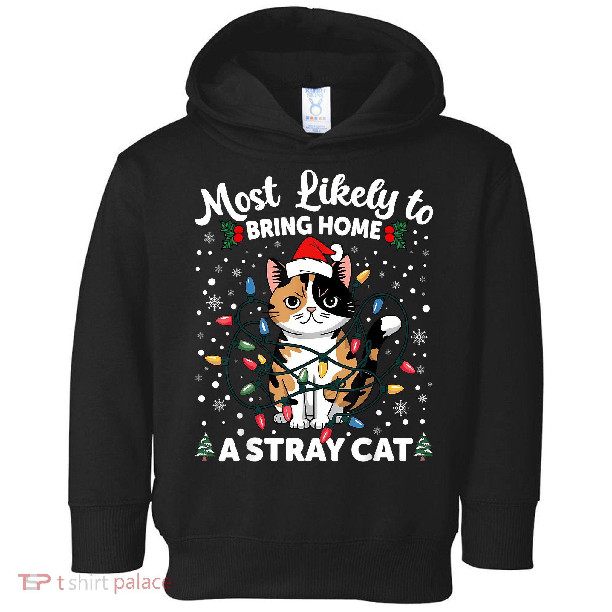 Most Likely To Bring Home A Stray Cat Matching Christmas Toddler Hoodie