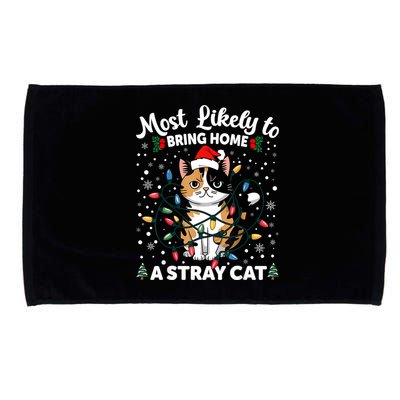 Most Likely To Bring Home A Stray Cat Matching Christmas Microfiber Hand Towel