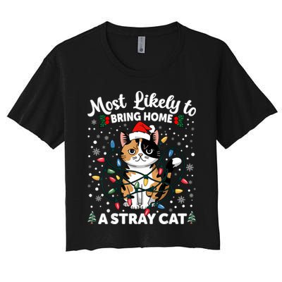 Most Likely To Bring Home A Stray Cat Matching Christmas Crop Top