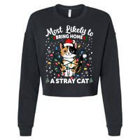 Most Likely To Bring Home A Stray Cat Matching Christmas Cropped Pullover Crew