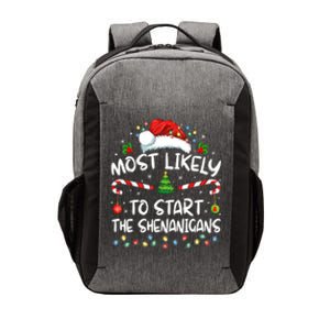 Most Likely To Start All The Shenanigans Family Xmas Holiday Vector Backpack