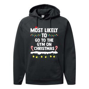 Most Likely To Go To The Gym On Christmas Family Matching Performance Fleece Hoodie