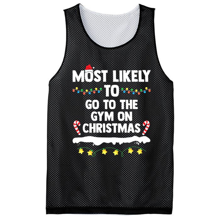 Most Likely To Go To The Gym On Christmas Family Matching Mesh Reversible Basketball Jersey Tank