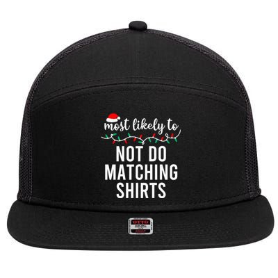 Most Likely To Christmas Shirt Matching Family Pajamas Funny 7 Panel Mesh Trucker Snapback Hat