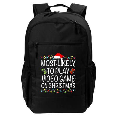 Most Likely To Play Video Game On Christmas Santa Gaming Backpack
