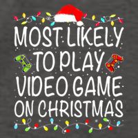 Most Likely To Play Video Game On Christmas Santa Gaming Vector Backpack