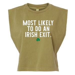 Most Likely To Do An Irish Exit Funny St Patrick Day Garment-Dyed Women's Muscle Tee