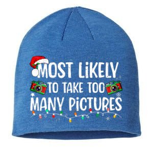 Most Likely To Take Too Many Pictures Family Christmas Sustainable Beanie