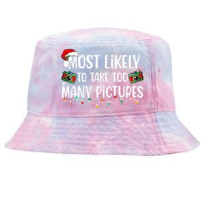 Most Likely To Take Too Many Pictures Family Christmas Tie-Dyed Bucket Hat