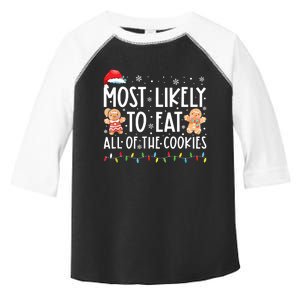 Most Likely To Eat All The Christmas Cookies Family Xmas Toddler Fine Jersey T-Shirt