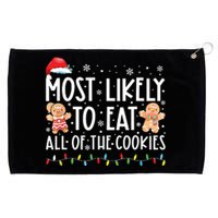 Most Likely To Eat All The Christmas Cookies Family Xmas Grommeted Golf Towel