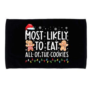 Most Likely To Eat All The Christmas Cookies Family Xmas Microfiber Hand Towel