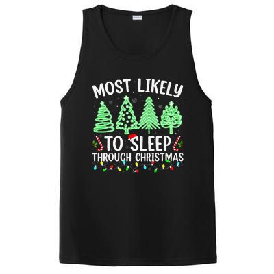 Most Likely To Sleep Through Christmas Matching Family Pjs PosiCharge Competitor Tank