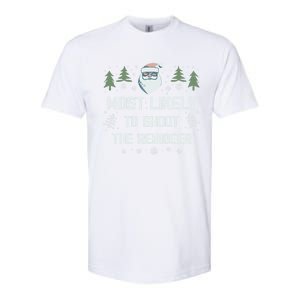 Most Likely To Shoot The Reindeer Family Matching Christmas Gift Softstyle CVC T-Shirt